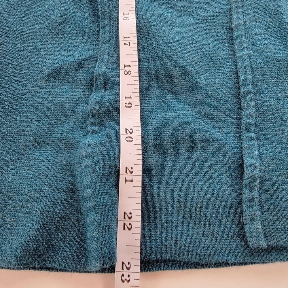 𝅺talbot Teal Two Pocket Sweater Cardigan Size P - Picture 9 of 10